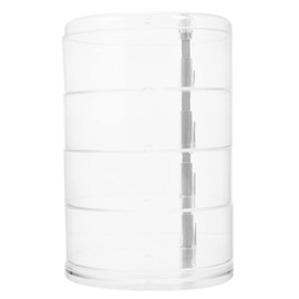 FRCOLOR Multi-layer Transparent Jewelry Organizer Box with Rotatable Design Earring and Ring Storage Holder for Dressing Table Capacity and Cover