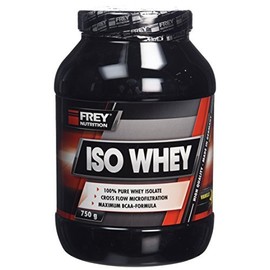 FREY Nutrition ISO Whey (Vanilla, 750 g) Contributes to Muscle Gain and Muscle Preservation, Low Sodium Lactose and Sugar Free, Over 25% BCAA Content, Made in Germany