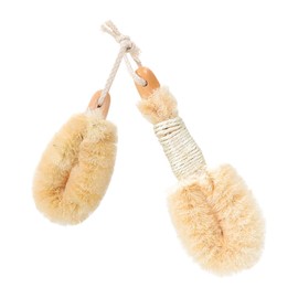 Healeved 2pcs Natural Sisal Body Brush Set Exfoliating Shower Scrubber for Gentle Skin Cleansing for Dry Brushing Scrubbing Made Plant Fibers Brushes