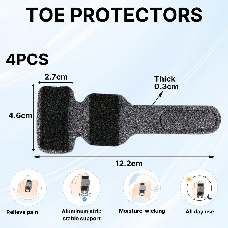 4pcs Anti-Slip Hammer Toe Corrector, Adjustable Toe Straighteners, Toe Splint