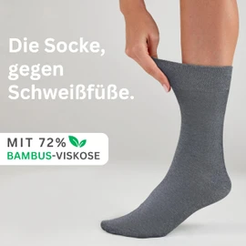 MEDOLY Bamboo Socks (6 Pairs) without Elastic Waistband, with 72% Bamboo Viscose, Against Sweaty Feet - Bamboo Socks for Men and Women, 6 x dark blue, 47 - 50