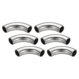 PATIKIL Pack of 6 Stainless Steel Pipe Elbow 90 Degree Elbow 13 mm OD Steel Exhaust Pipe Connector Stainless Steel Elbow 304 Stainless Steel Pipe for Exhaust Pipe Stair Railing Car HVAC