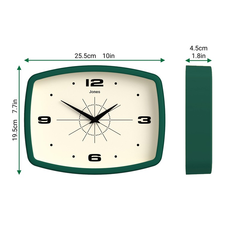 Jones Clocks® Movie wall clock | Retro rectangular clock |