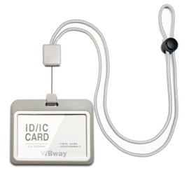 (Choose Vertical or Horizontal Type) ID Card Holder, Horizontal Type, 2 Double-Sided Storage Reels, Adjustable Length, Lightweight, Employee ID Card Case, Name Tag, Pass Case, Extendable, Men's,