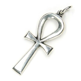 Coptic Ankh Pendant Jewellery 925 Sterling Silver, Pendant with Eyelet: 4.5cm