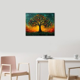 TUMOVO Adults Paint by Number Kit Blooming Tree Symbolic Art Strength Growth Power Canvas Brushes Acrylic Paints Mindfulness Practice Spiritual Growth Creative Gift for Inner Strength 16x20 Inch