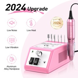 20000RPM Electric Nail Drill Professional Nail File Drill Acrylic Nails Kit for Manicure Gel Nail Polish Remover with 1 Pack of Sanding Bands(Pink) | JIASHENG