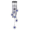 Blue Evil Eye Heart Wind Chimes, Metal Tubes Hanging Ornaments,