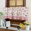 Country Rose Floral Valance Curtain Tie Up Gingham Ruffled Swag