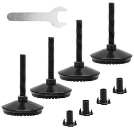 HARSKIYER 4pcs Furniture Levelers, M8 Leveling Feet Adjustable Leveling Feet Stable Furniture Levelers Heavy Duty Furniture Levelers for Tables, Sofa, Cabinets, Workbench (Black)
