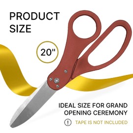 20'' Red Ceremonial Ribbon Cutting Scissors - Red Big Shears for Ribbon Cutting Ceremony Giant Scissors Prop Large Shears Tape Trimming for Special Events Inaugurations and Ceremonies