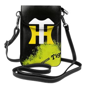 JMI Hanshin Tigers Smartphone Pouch, Genuine Leather, Shoulder Bag, Thin, Women's, Men's Mini Pouch, Popular, Wallet, Crossbody Bag, Height 7.5 x Width 4.9 x Thickness 1.6 inches (19 x 12.5 x 4 cm)