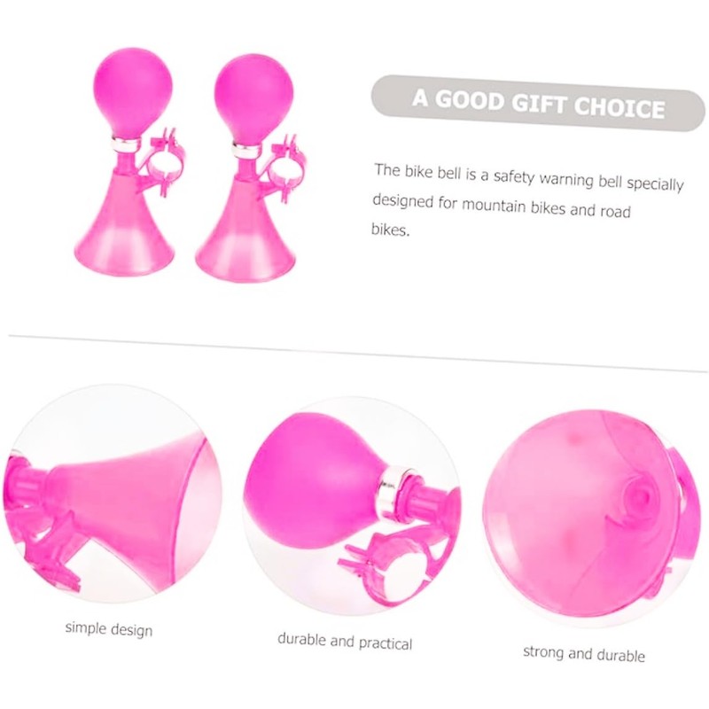 Kids Bicycle Horn, Air Squeeze Snail Design, 2-Pack, Handlebar Bell