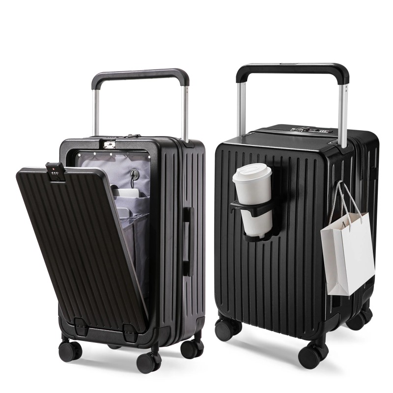 US Warehouse Hard Shell Trolley Suitcases Lightweight Front Opening 20