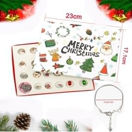 YiyuanHe Christmas Advent Calendar Bracelets 2024 for Girls 24 Days Xmas Countdown Calendar DIY Jewelry Making Kit for Girls Teens Women