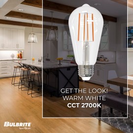 Bulbrite 8.5 Watt Dimmable Clear Filament ST18 / ST19 Medium (E26) LED Bulb - 850 Lumens, 3000K, and 90 CRI (1)