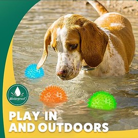 Pelota interactiva con 2 funciones diferentes para perros de 2.5 pulgadas, bolas chirriantes para perros, juguetes y denticin de cachorros, bolas de  