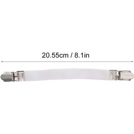 4 soportes elásticos ajustables para sábanas, correas entrecruzadas para sábanas de colchón, clips de doble cabeza, sujetadores, tirantes, sábanas ajustables, jabalí de planchado (blanco)