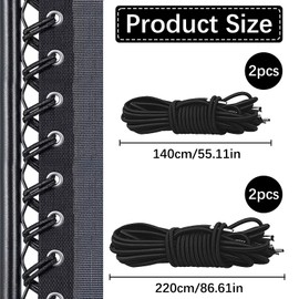 Xrten 4PCS Gravity Chair Replacement Cords for Zero Gravity Chair, Recliner, Lounge Chair, Outdoor Recliners, Elastic Rope Gravity Chair Repair Stretch Cords