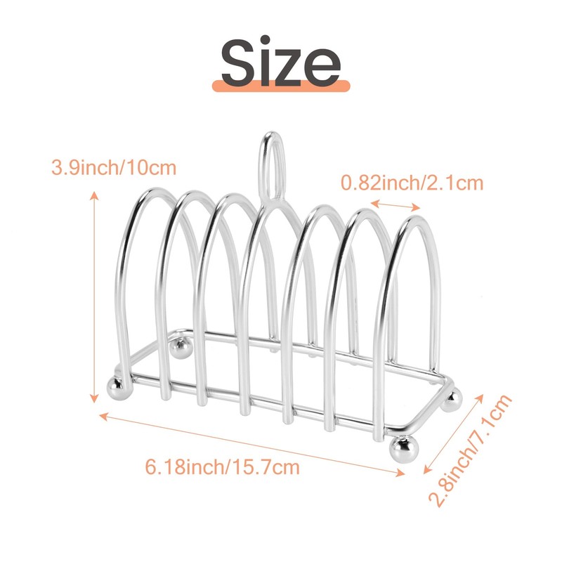 Zicojia Toast Bread Rack Holder 6 Stainless Steel Toast Rack