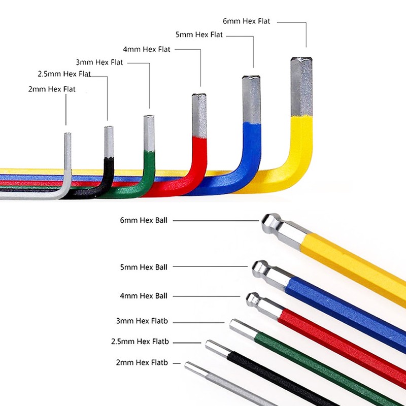 6PCS Aluminium Alloy Colorful Corrosion Resistance Bike Internal Hex Wrench