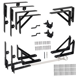 Anti Sag Fence Gate Kit Heavy Duty Gate Corner Brace Bracket, Gate Hardware Kit with Latch and Hinges for Wooden Fences, Driveway Gates, Shed Doors, Corral Gates, Wood Windows（2 Set）