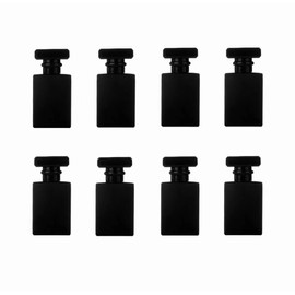 Foraineam 8 Pack 30ml / 1 oz. Black Refillable Perfume Bottles, Portable Square Empty Glass Perfume Atomizer Bottle with Spray Applicator
