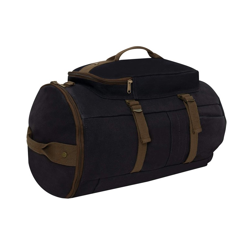 Rothco Convertible Canvas Duffle/Backpack - 19 Inches, Black/Brown