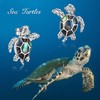 POPLYKE Sea Turtle Earring for Women Sterling Silver Abalone Shell