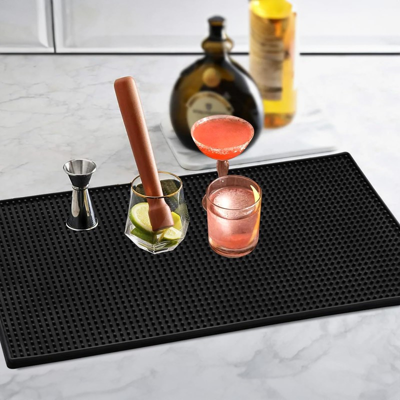 Extra Large Bar Mats for Countertop 16X28'', Thicker Rubber Coffee