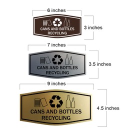 Fancy Cans and Bottles Recycling Sign (Brushed Silver) - Medium