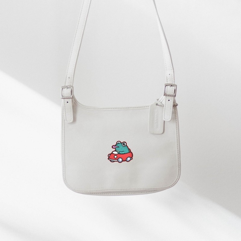 Ctctoo 2pcs Cute Frog Driving Embroidered Iron on Patches for