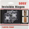SOSS 101CUS26D Mortise Mount Invisible Hinges with 4 Holes, Zinc,