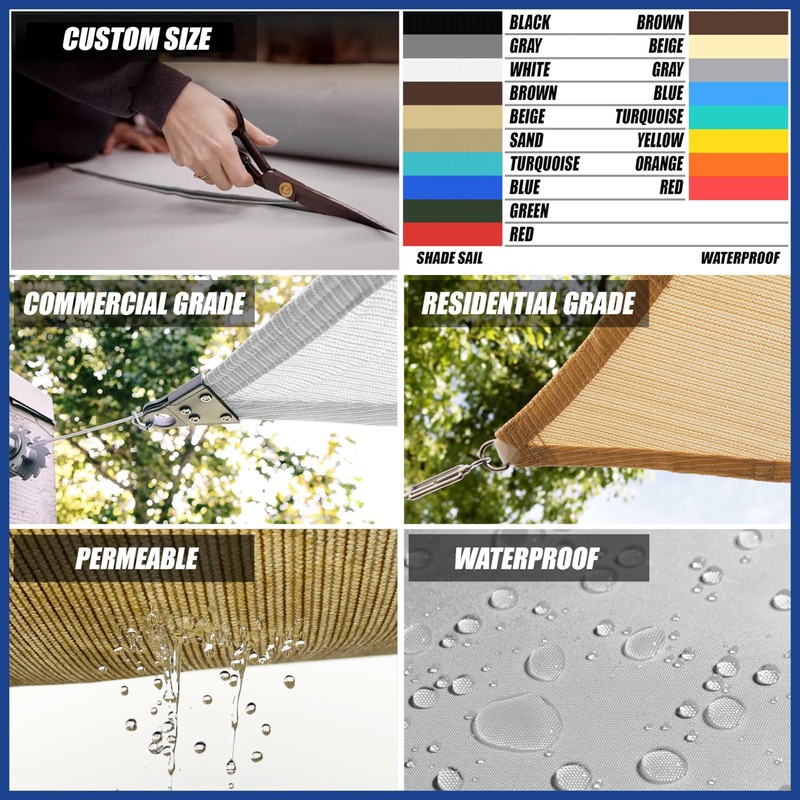 ShadeMart 6' x 7' Red Sun Shade Sail UPF50 Rectangle