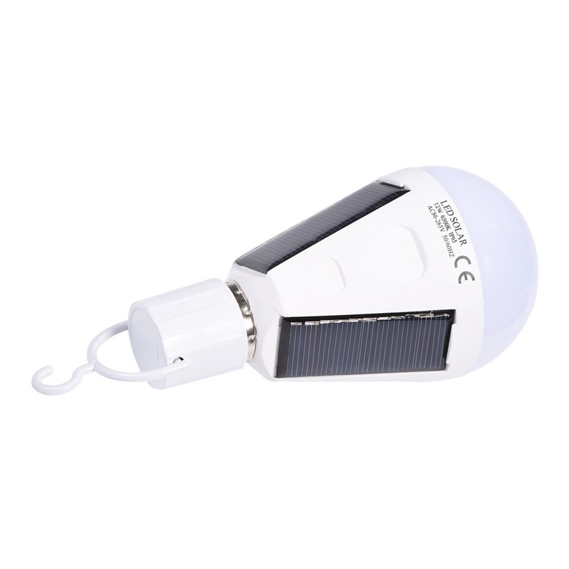Solar Panel LED Light Bulb Portable Waterproof Indoor/Outdoor Hiking Camping