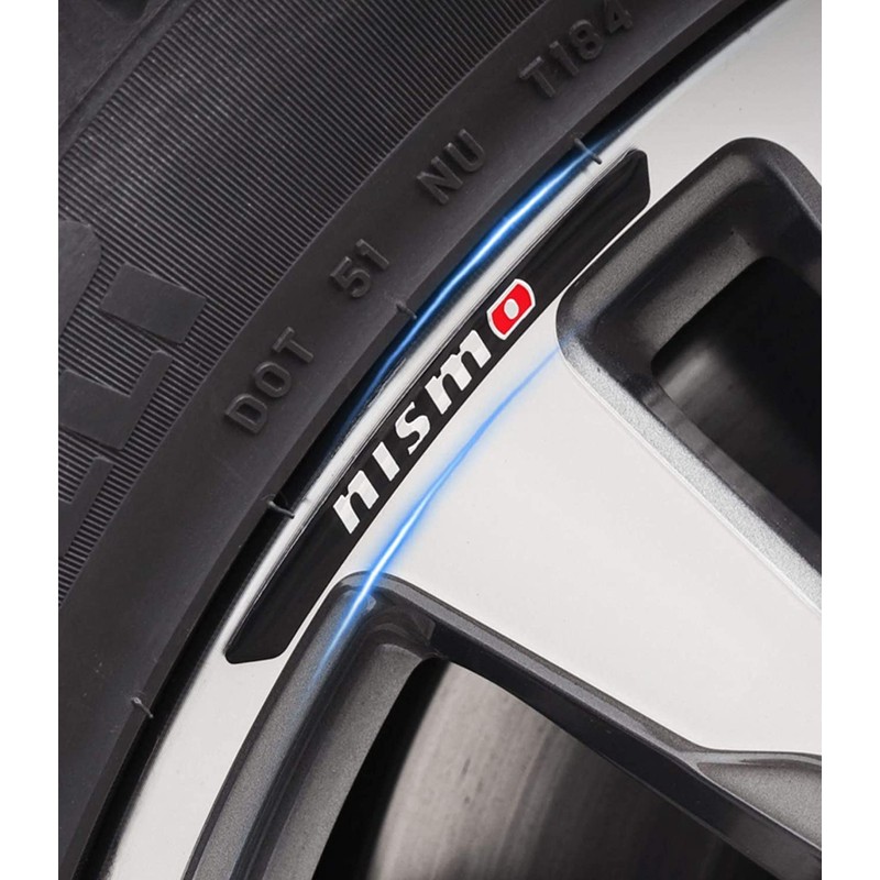 Bokos Wheel Sticker Rim Sticker for Nissan (Black)