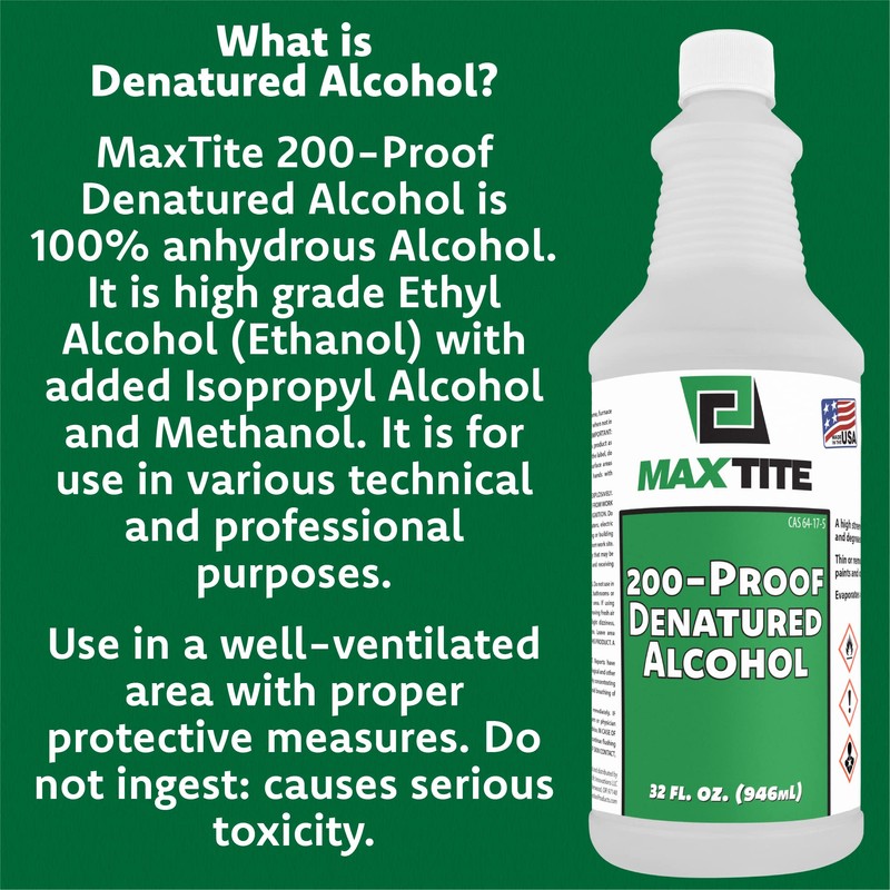 MAXTITE Denatured Alcohol, 200-Proof (1 Gallon Total, 4 Pack of