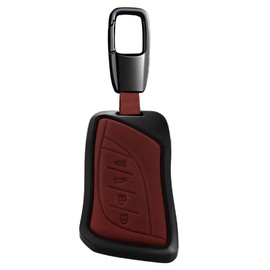 Leather Key Fob Cover Compatible with 2023 2024 ES250 ES300h ES350 RX350 NX250 NX350 GX550 LC LS TX (B4-red)
