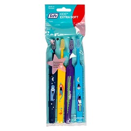 TePe Tepe, Kids X Soft- Cepillo Dental Con Diseño +3 Años Paquete Con 4 Piezas. Colores Surtidos, color, 4 count, pack of/paquete de