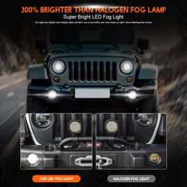 qobsos Fog Light Bulb 3.5 Inch For Ram Promaster 1500 2500 3500 2014-2019 Front Bumper Fog Light Driving Lamps,6000k,Pack of 2