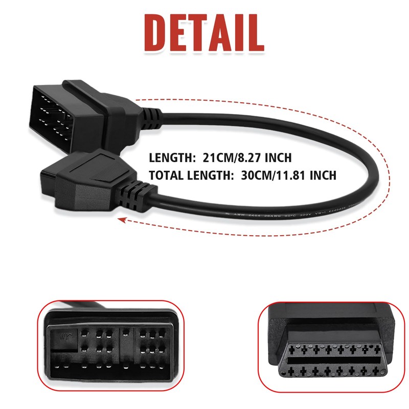 AMHTDOL OBD Adapter Fit for Toyota 22 Pin OBD1 to