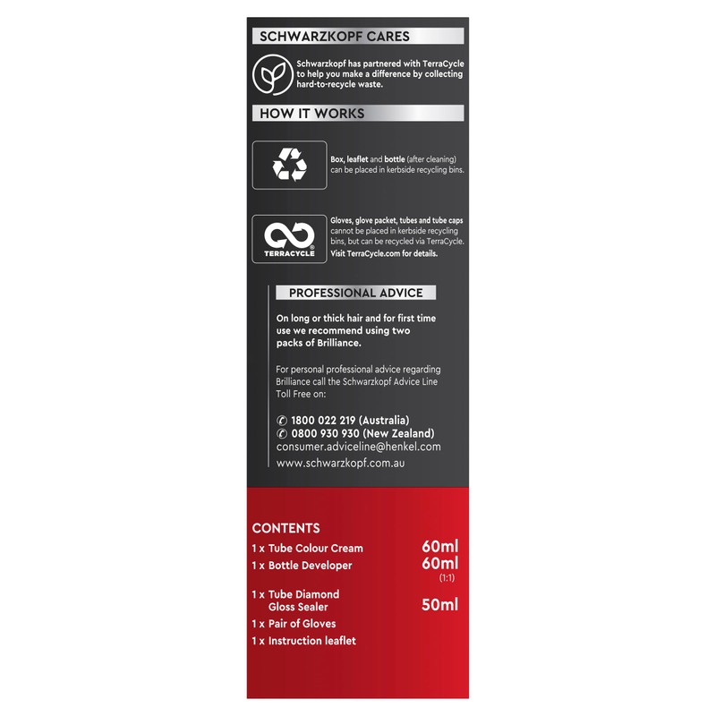 Schwarzkopf Brilliance, Permanent Hair Colour, 23 Burgundy Chic