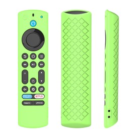 FTRONGRT Hülle Kompatibel mit 2023 Fire TV Stick 4K Max 2nd, Flexibles Silikon, Anti-Drop und Anti-Kollision, Fernbedienung Schutzhülle.Leuchtendes Grün