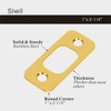 Siwil Deadbolt Strike Plate, Round Corner, Solid Stainless Steel, 1"