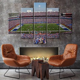 TUMOVO 5 Piece Canvas Wall Art Highmark Stadium Paintings Home Decor Soccer Football Prints on Canvas New York, US Artwork Picture for Living Room Framed Stretched Ready to Hang, 60" Wx40 H