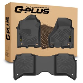 G-PLUS Floor Mats Compatible with Ram 2500 3500 Crew Cab 2019-2024 with 1st Row Bucket or Bench Seats, Includes 1st & 2nd Row Full Set, All Weather Protection TPE Floor Liners Black