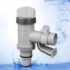 Plunger Valve with Holder for Above Ground Pools - Pool Hose Adapter Replacement Parts Compatible with Bestway Coleman Pool Filter Pump (1 Pack)