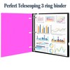 INFUN Telescoping 3 Ring Binder - 4PCS, Portable Plastic Binder