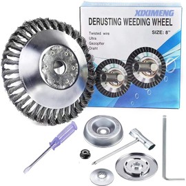 XIXIMENG 8 inch Steel Unbreakable Wired Trimmer Blade kit Eater Wire Brush kit, with Eater Blade Adapter Kit, for String Trimmers