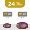 PLASTICPRO 24 Pieces Elegant Plastic Plates for Party Purple with